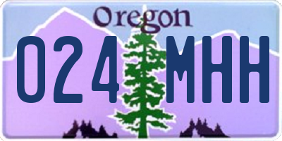 OR license plate 024MHH