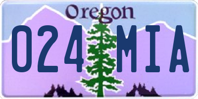 OR license plate 024MIA