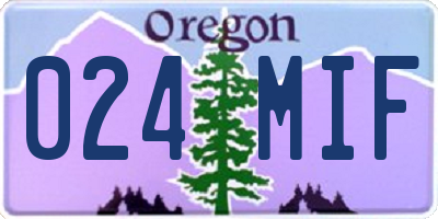 OR license plate 024MIF