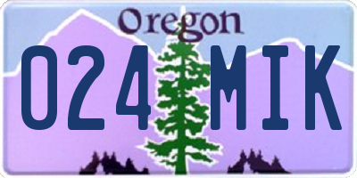 OR license plate 024MIK