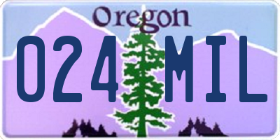 OR license plate 024MIL