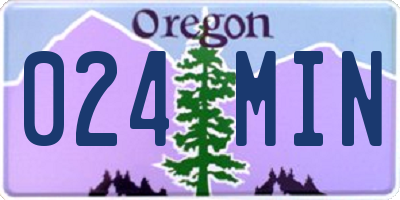 OR license plate 024MIN
