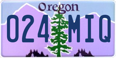 OR license plate 024MIQ