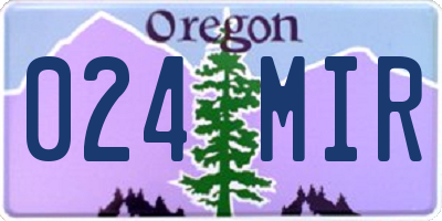 OR license plate 024MIR