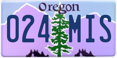 OR license plate 024MIS
