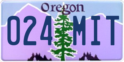 OR license plate 024MIT