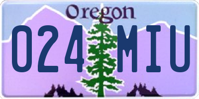 OR license plate 024MIU