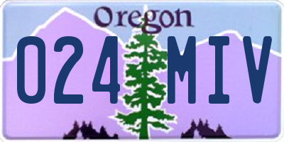 OR license plate 024MIV