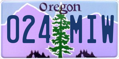OR license plate 024MIW