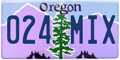 OR license plate 024MIX