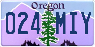 OR license plate 024MIY