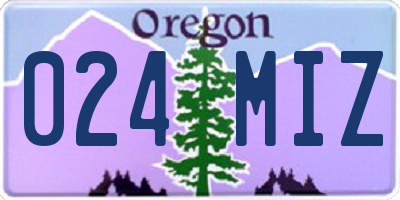 OR license plate 024MIZ