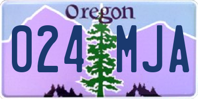 OR license plate 024MJA