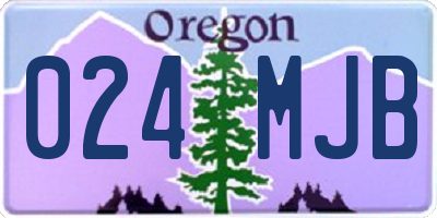 OR license plate 024MJB