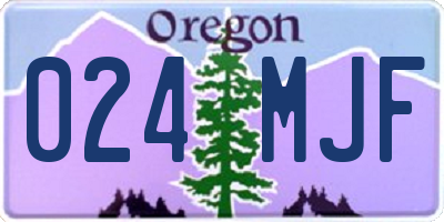 OR license plate 024MJF