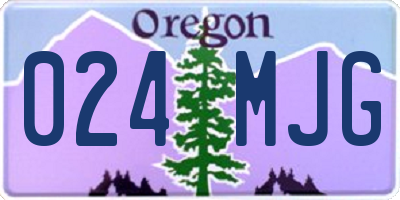 OR license plate 024MJG