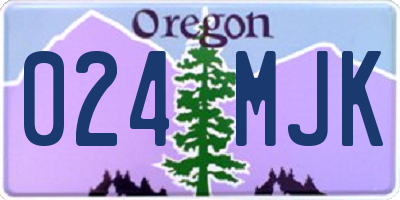 OR license plate 024MJK