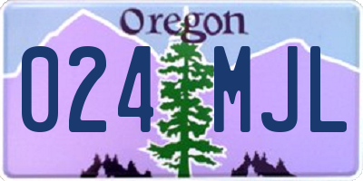 OR license plate 024MJL