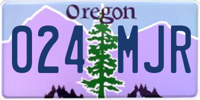 OR license plate 024MJR