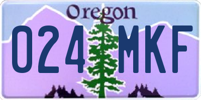OR license plate 024MKF