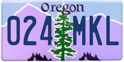 OR license plate 024MKL