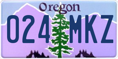 OR license plate 024MKZ