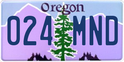 OR license plate 024MND