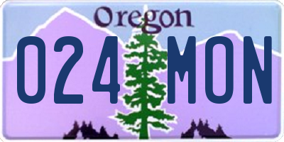 OR license plate 024MON