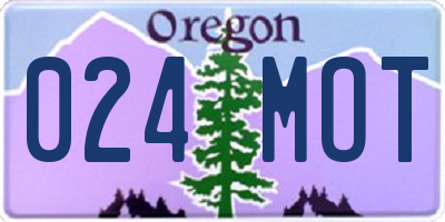 OR license plate 024MOT