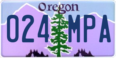 OR license plate 024MPA
