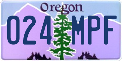 OR license plate 024MPF