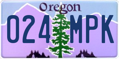 OR license plate 024MPK