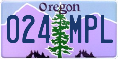 OR license plate 024MPL