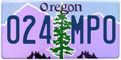 OR license plate 024MPO
