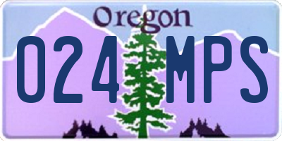 OR license plate 024MPS