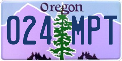 OR license plate 024MPT