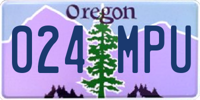 OR license plate 024MPU