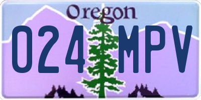 OR license plate 024MPV