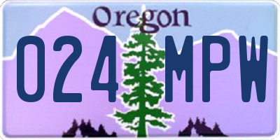 OR license plate 024MPW