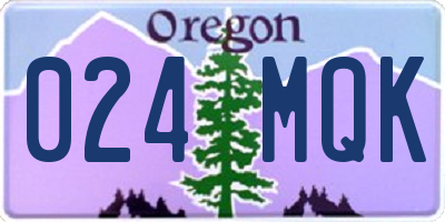 OR license plate 024MQK