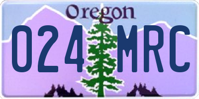 OR license plate 024MRC