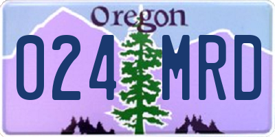 OR license plate 024MRD