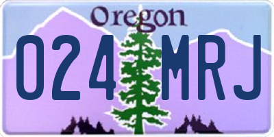 OR license plate 024MRJ