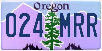 OR license plate 024MRR