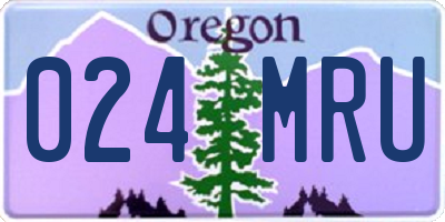 OR license plate 024MRU