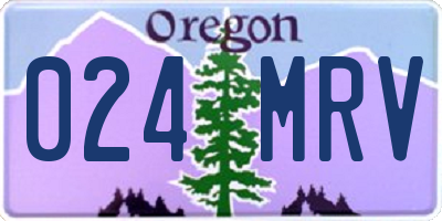 OR license plate 024MRV