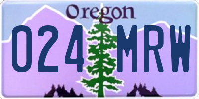 OR license plate 024MRW