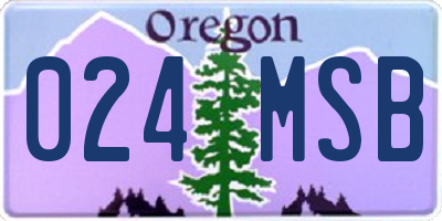 OR license plate 024MSB