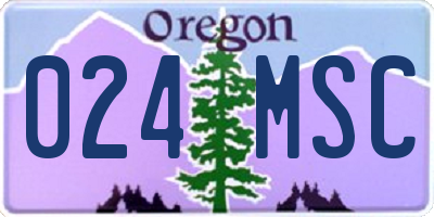 OR license plate 024MSC
