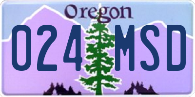 OR license plate 024MSD